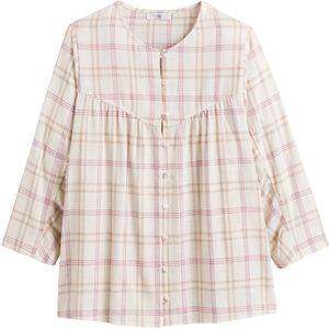 LA REDOUTE COLLECTIONS - Geruit Los Hemd - Roze - Viscose Materiaal