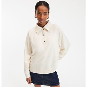 LA REDOUTE COLLECTIONS - Sweatshirt - Mêlee Ecru - Polokraag - Katoen