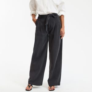 LA REDOUTE COLLECTIONS - Broek - Grijs - Wijde Pijpen - Hoge Taille - Tencel/Lyocell