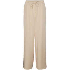 VERO MODA - Wijde Broek - Amandel Kleur - 100% Lyocell