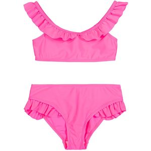 2-delige Bikini met volants LA REDOUTE COLLECTIONS.  materiaal. Maten 12 jaar - 150 cm. Roze kleur