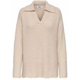 Trui met lange mouwen en polokraag ONLY. Polyester materiaal. Maten M. Beige kleur