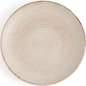 Set van 4 platte borden in aardewerk, Alvena AM.PM. Zandsteen materiaal. Maten één maat. Beige kleur