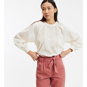 LA REDOUTE COLLECTIONS - Blouse - Wit - Katoen Voile - Ronde Hals