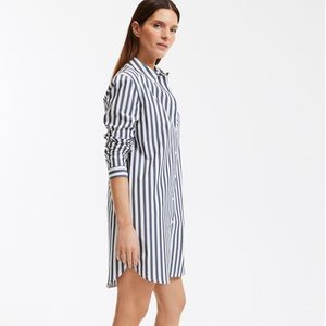 LA REDOUTE COLLECTIONS - Gestreept Nachthemd - Blauw/Wit - Katoen