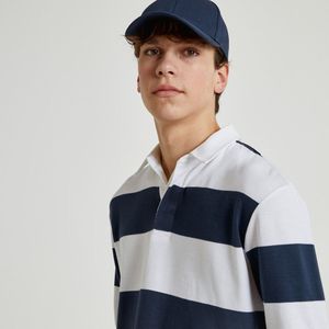 Gestreepte polo, lange mouwen LA REDOUTE COLLECTIONS. Katoen materiaal. Maten S. Blauw kleur