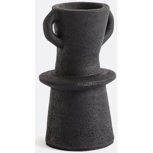 Kuro - Decoratieve Vaas - Zwart - Aardewerk - H24 cm