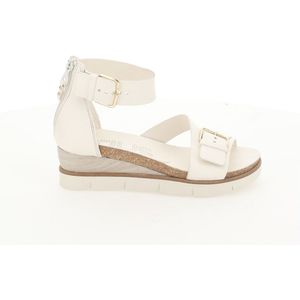 Sandalen met sleehak, in leer MJUS. Leer materiaal. Maten 40. Beige kleur