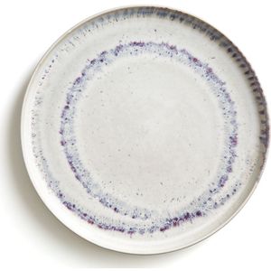Set van 4 platte borden in reactief geëmailleerd aardewerk, Traba AM.PM. Zandsteen materiaal. Maten één maat. Wit kleur