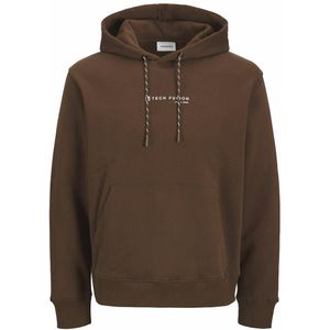 Hoodie JJSKI JACK & JONES. Katoen materiaal. Maten L. Kastanje kleur