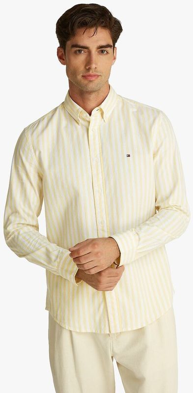 Tommy Hilfiger, Heren, Overhemden, Beige, Maat: M Katoen,