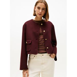 Tommy Hilfiger - DF Wool Blend REG Lady Jacket - Bordeauxrode Jas