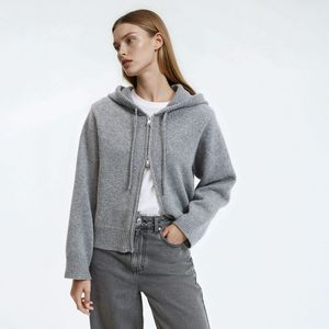 LA REDOUTE COLLECTIONS - Kort Vest - Mêleegrijs - Wol - Met Capuchon