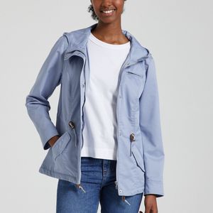 Korte parka met kap ONLY PETITE. Polyester materiaal. Maten XXS. Blauw kleur