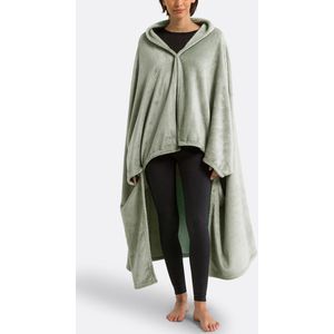 Javi - Fleece Plaid Met Mouwen - Grijsgroen - Gerecycled Polyester