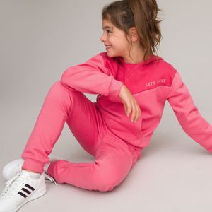 Ensemble hoodie en joggingbroek LA REDOUTE COLLECTIONS. Katoen materiaal. Maten 14 jaar - 156 cm. Roze kleur