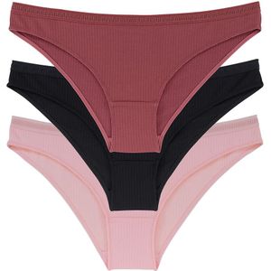 Set van 3 Braziliaanse slips Tiffany DORINA. Polyester materiaal. Maten 3XL. Roze kleur