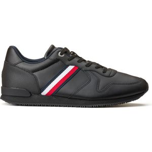 Sneakers Iconic Runner TOMMY HILFIGER. Leer materiaal. Maten 44. Zwart kleur