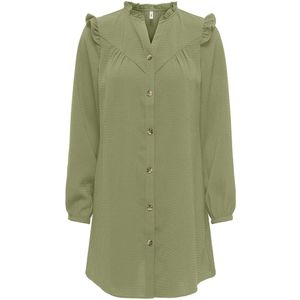 ONLY - Korte Jurk - Groen - Polyester - Wijd Uitlopend
