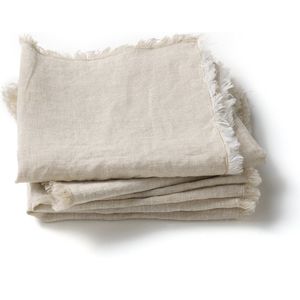 Set van 4 servetten in gewassen linnen, Yastigi
