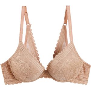 JEANNE LA REDOUTE COLLECTIONS - Push-up BH - Beige - Kant materiaal