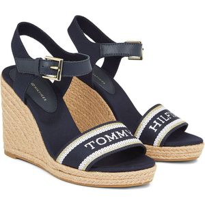 Sandalen met sleehak Webbing TOMMY HILFIGER. Katoen materiaal. Maten 40. Blauw kleur