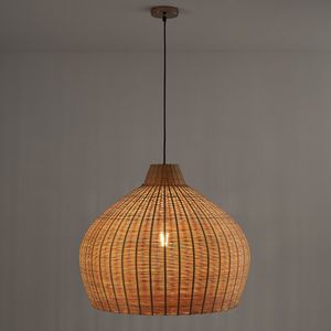 Hanglamp in gevlochten bamboe, Ø60 cm, Vani LA REDOUTE INTERIEURS. Bamboe materiaal. Maten één maat. Beige kleur