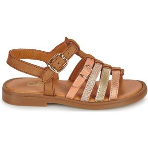 Leren sandalen Bangkok+ GBB. Leer materiaal. Maten 26. Kastanje kleur