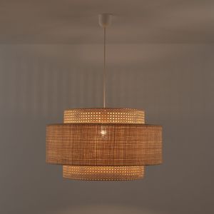 Hanglamp / Dubbele lampenkap Ø60 cm, Dolkie LA REDOUTE INTERIEURS. Rotan materiaal. Maten é�én maat. Beige kleur
