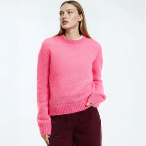 LA REDOUTE COLLECTIONS - Gebreide Trui - Roze - Ronde Hals - Alpaca Materiaal