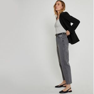 Mom jeans, bio katoen Signature PAULINE LA REDOUTE COLLECTIONS. Denim materiaal. Maten 42 FR - 40 EU. Grijs kleur