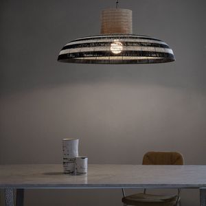 Hanglamp van geweven papier en rotan Tribe OTTO STUDIO FOR AM.PM. Metaal materiaal. Maten één maat. Grijs kleur