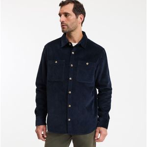 LA REDOUTE COLLECTIONS - Recht Overhemd - Blauw - Fluweel - Katoen