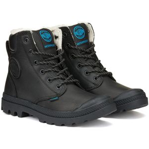 Gevoerde bottines Pampa Sport Cuff Waterproof PALLADIUM. Leer materiaal. Maten 42. Zwart kleur