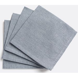 La Redoute Interieurs - Navao - Katoenen Servetten - Mêleeblauw - Set van 4