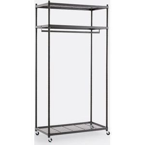 Fozzo - Kleerhanger Op Wieltjes - Zwart - Metaal