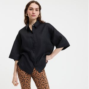 La Redoute Collections - Oversized Overhemd - Zwart - Linnen
