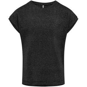 T-shirt met korte mouwen KIDS ONLY. Viscose materiaal. Maten 10 jaar - 138 cm. Zwart kleur
