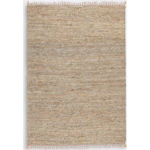 Aidas - Vloerkleed - Jute en Leer - Naturel/Grijs