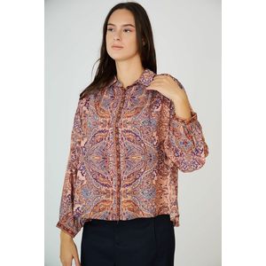 SEE U SOON - Bedrukte Blouse - Roze - Viscose