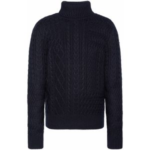 Kabeltrui met rolkraag Keth 2 SCHOTT. Wol materiaal. Maten L. Blauw kleur