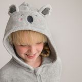 Onesie in fleece met kap, koala motief LA REDOUTE COLLECTIONS. Polyester materiaal. Maten 4 jaar - 102 cm. Beige kleur