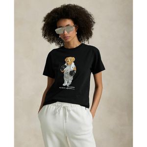 POLO RALPH LAUREN - T-shirt - Zwart - Katoen - Ronde Hals met Bear Motief
