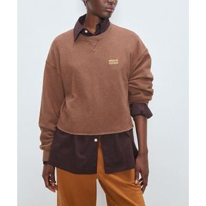 Sweatshirt met lange mouwen en ronde hals Etok AMERICAN VINTAGE. Acryl materiaal. Maten S. Kastanje kleur