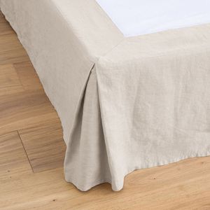 Bedrand in gewassen linnen, Abella LA REDOUTE INTERIEURS.  materiaal. Maten 160 x 200 cm. Beige kleur