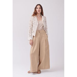 Wijde broek Paz DERHY. Katoen materiaal. Maten L. Beige kleur