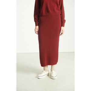 RAXOW AMERICAN VINTAGE - Tricot Midirok - Kastanje Kleur - Wol Materiaal
