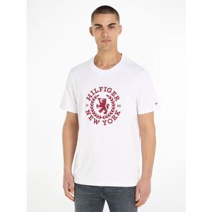 TOMMY HILFIGER - T-shirt - Wit - Katoen - Ronde Hals met Logo