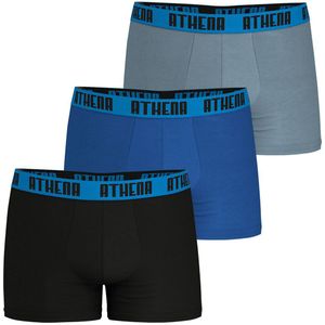 Set van 3 boxershorts Basic Color ATHENA. Katoen materiaal. Maten S. Zwart kleur