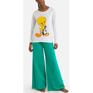 Titi TWEETY - Pyjama - Wit - Lange Mouwen - Wijde Broek - Katoen